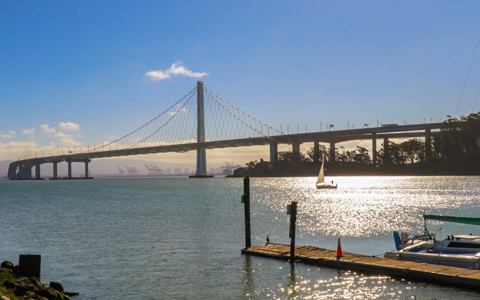 Bay Bridge spanning across San Francisco Bay